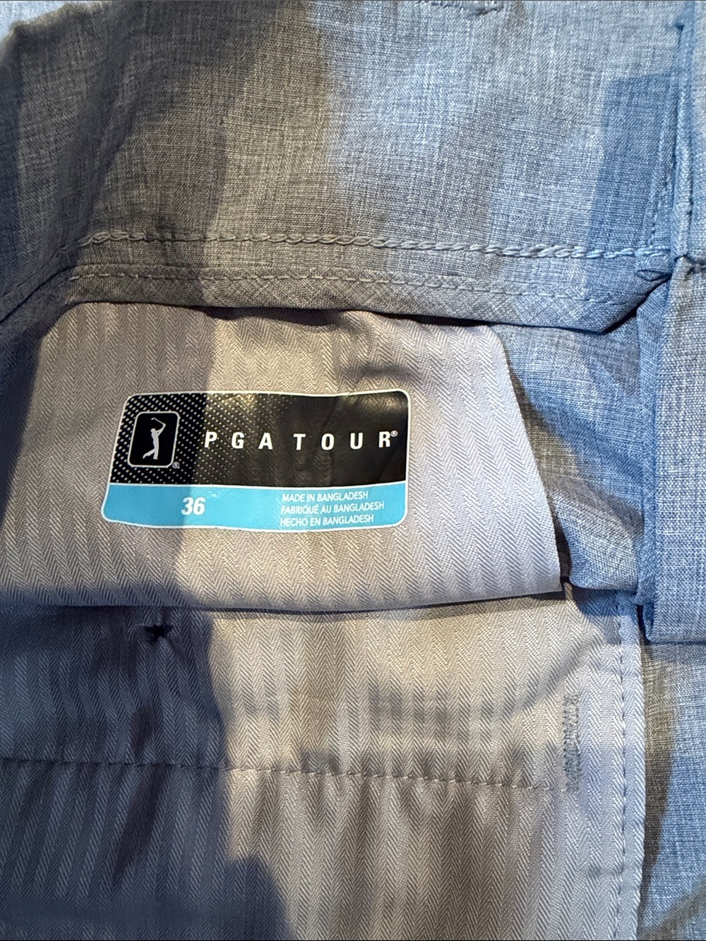 PGA Tour Light Gray Flat-Front Golf Shorts - Picture 2 of 3